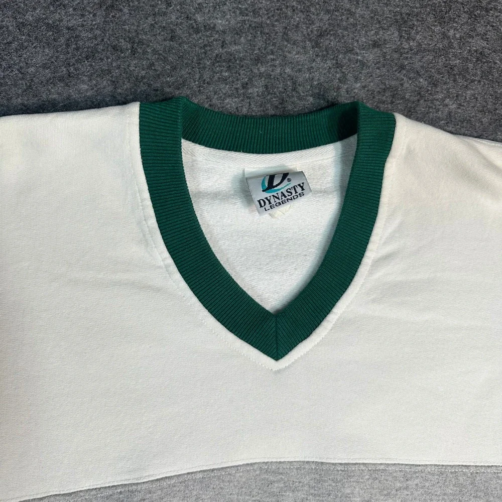 Vintage Dynasty Legends Green‎ Bay Packers V Neck Sweatshirt USA Made Mens Large